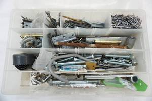 lot 132 image: hardware organizer and contents
