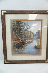 lot 145 image: framed moose print