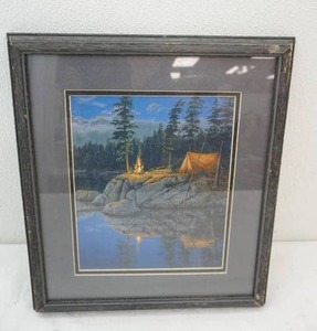 lot 149 image: framed & matted camping print