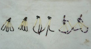 lot 185 image: porcupine quill beaded earrings 3 sets