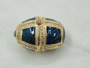 lot 193 image: blue enamel egg trinket box