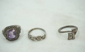 lot 206 image: sterling silver ring lot 3ct