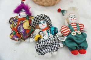 lot 237 image: basket of mini clowns