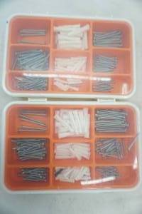 lot 249 image: screws & anchors in organizers with lids