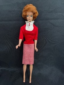 lot 15 image: VINTAGE RED HEAD BUBBLE CUT DOLL WITH OUTFIT