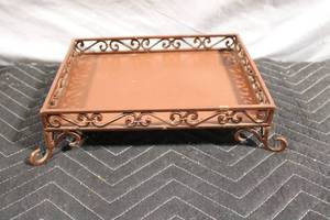 lot 31 image: Antique Style Decorative Iron Tray with Scrollwork