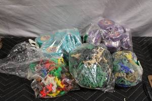 lot 33 image: Collection of Vintage Plastic Figurines and Game Pieces