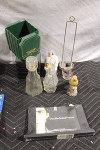 lot 46 image: Collection of Glass Figurines and Double Sided Frame