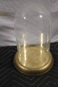 lot 48 image: Vintage Glass Dome with Brass Base