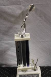 lot 56 image: 1987 ADL WinterSpring Dart League 2nd Place Trophy