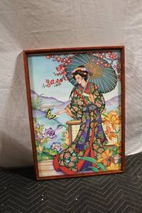 lot 67 image: Framed Oriental Artwork by Artist C. Noble