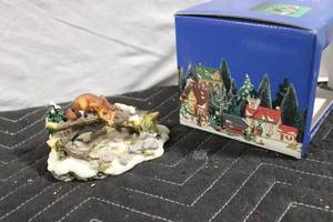 lot 81 image: Fox and Swan Decorative Landscape Figure with Assorted Novelty Items