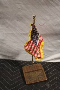 lot 83 image: Miniature American Flag with E Pluribus Unum Base