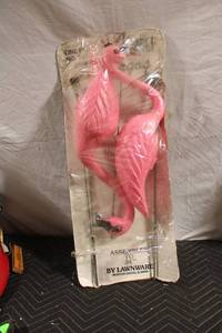 lot 87 image: Vintage Lawnware Pink Flamingos Pair in Original Packaging