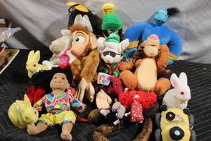 lot 102 image: Collection of 12 Assorted Plush Toys Featuring Popular Characters