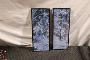 lot 121 image: Set of 2 Winter Scene Framed Wall Art Prints