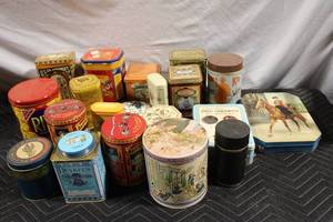 lot 148 image: Vintage Decorative Tin Canister Collection