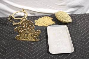 lot 220 image: Collection of Brass Decorative Items and Metal Coins