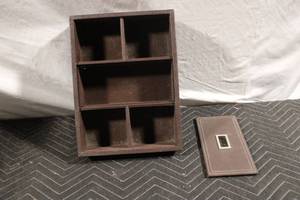lot 224 image: Brown Faux Leather Partitioned Tray