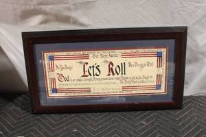 lot 229 image: Framed Inspirational Calligraphy Art - Lets Roll