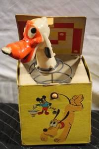 lot A-248 image: Vintage Pluto Jack-in-the-Box by Gabriel Industries