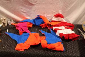 lot 259 image: Colorful Jester Costume and Striped Hat
