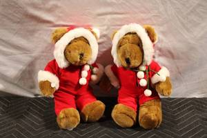 lot 266 image: Pair of Christmas Themed Plush Teddy Bears