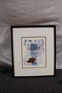 lot 283 image: Framed Abstract Art with Mixed Media Design