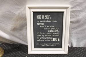 lot 285 image: Motivational Quote Wall Art in White Frame