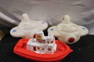 lot 288 image: Set of 2 Inflatable Toy Airplanes and 1 Tooting Tugboat
