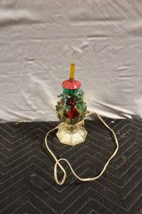 lot 301 image: Vintage Christmas Bubble Light Lamp with Holly Decorations