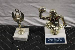lot 318 image: Pair of Vintage Trophies on Marble Bases