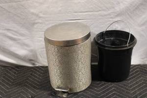 lot 344 image: Small Stainless Steel Step Trash Can with Inner Bucket