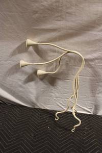 lot 345 image: Artisan Wrought Iron Floor Candle Holder with Unique Design
