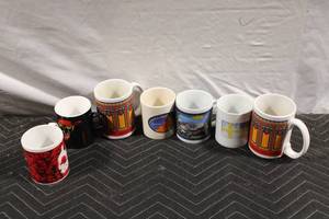 lot 379 image: Collection of 7 Assorted Themed Coffee Mugs