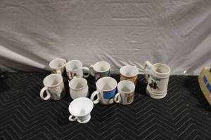 lot 381 image: Set of 10 Assorted Coffee Mugs and Excalibur Stein