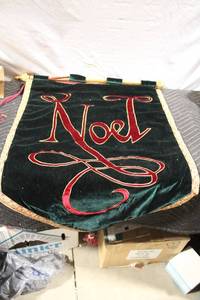 lot 385 image: Velvet Noel Banner with Gold Detailing and Rod
