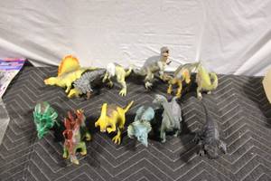 lot 445 image: Collection of 12 Dinosaur Figurines in Various Colors