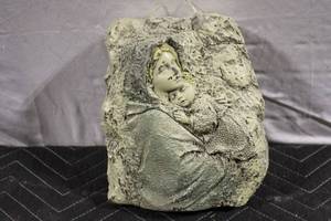 lot 450 image: Rustic Mother and Child Relief Sculpture