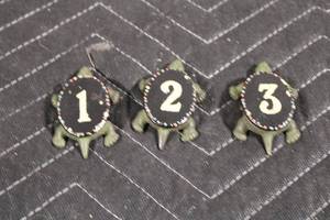 lot 470 image: Set of 3 Decorative Turtle Number Markers