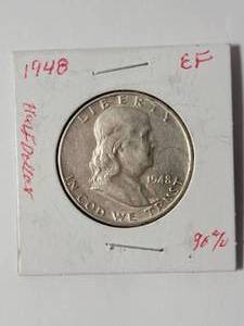 lot 43 image: 1948 Franklin Half Dollar Silver  