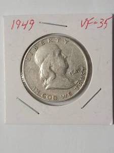 lot 47 image: 1949 Franklin Half Dollar Silver  