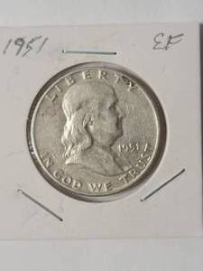 lot 52 image: 1951 Franklin Half Dollar Silver 