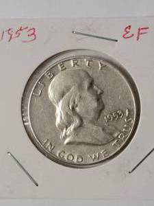 lot 58 image: 1953 Franklin Half Dollar Silver  