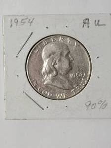 lot 59 image: 1954 Franklin Half Dollar Silver  