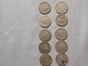 lot 36 image: 10 Barber Dimes Silver - Misc. Dates