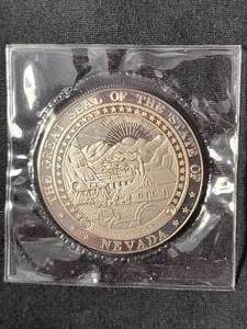 lot 40 image: 2000 State of Nevada Mint Round 1 Troy Oz Silver