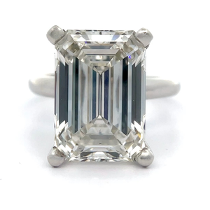 NEW 9.12 Carat Emerald Cut Diamond Solitaire Ring in Platinum $19,500 Retail VIDEO