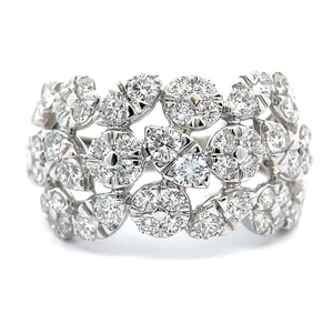 NEW 2 Carat Diamond Cluster Trellis Ring in 14k White Gold VIDEO