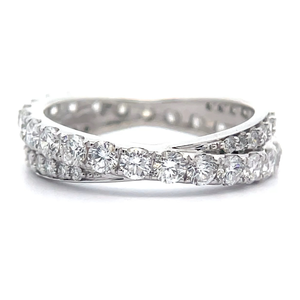 NEW 2 Carat Diamond Crossover Full Eternity Ring in 14k White Gold VIDEO
